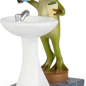 Fun Frog Brushing Teeth Resin Desktop Ornament